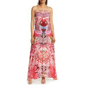 Shahida Parides Python Halter Maxi Dress